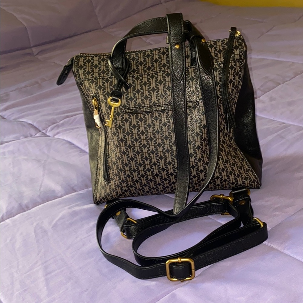 NWOT Fossil Black and Brown Women's Bag - Picture 4 of 11
